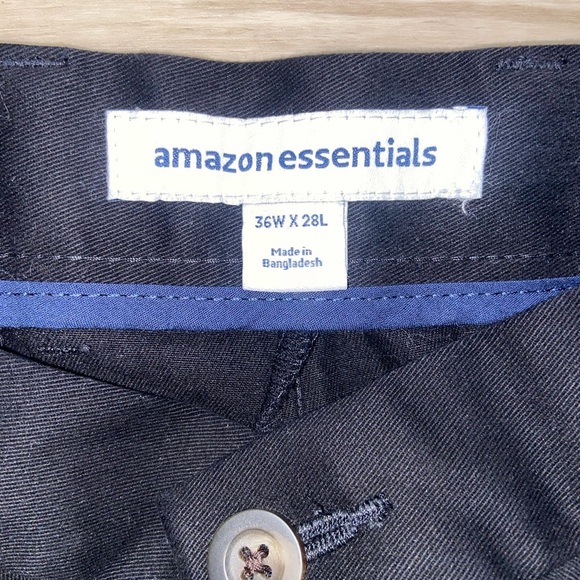 NWT Amazon Essentials Men's Black Chino Trousers - Picture 4 of 5